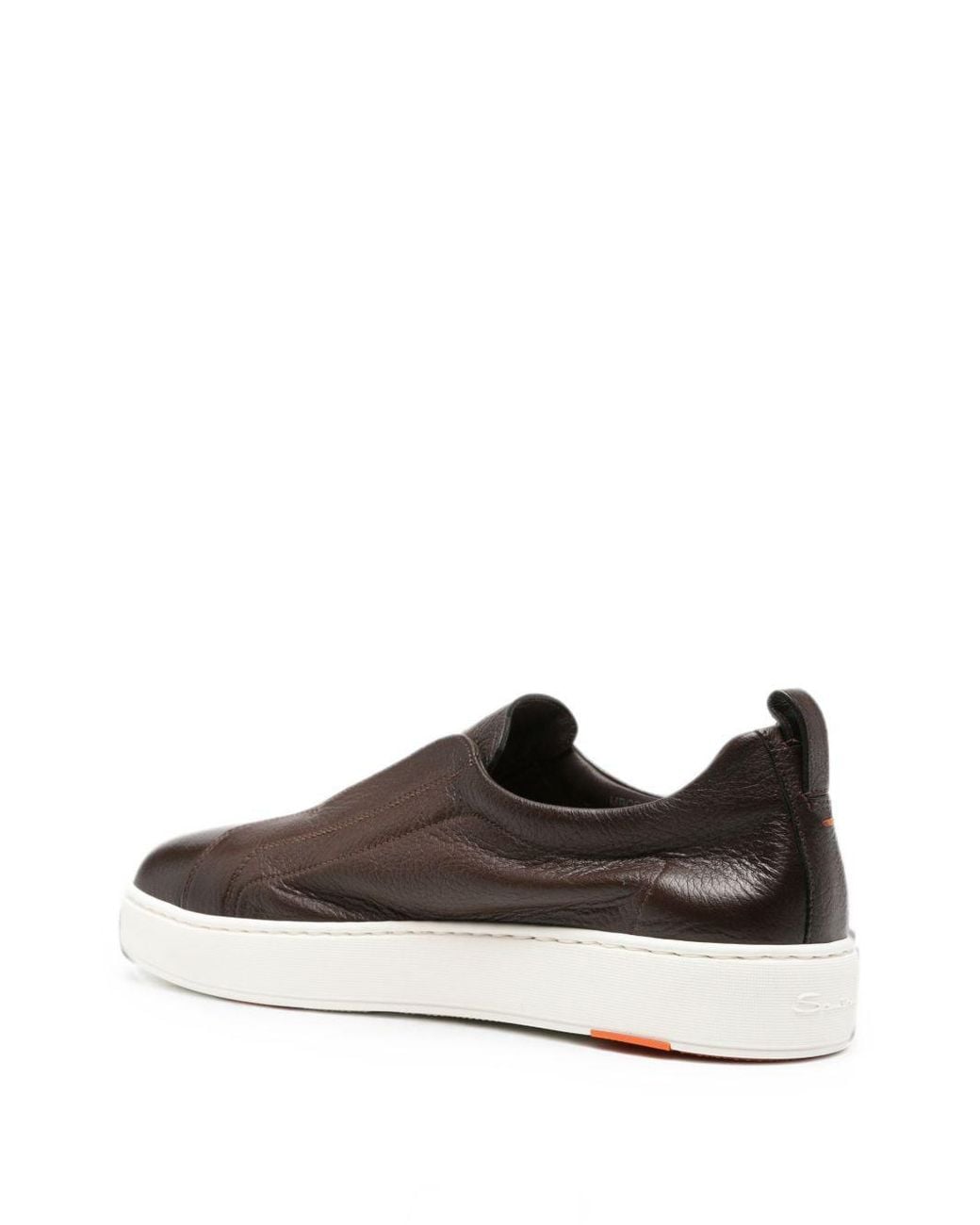 Santoni Brown Slip-On Sneakers for men