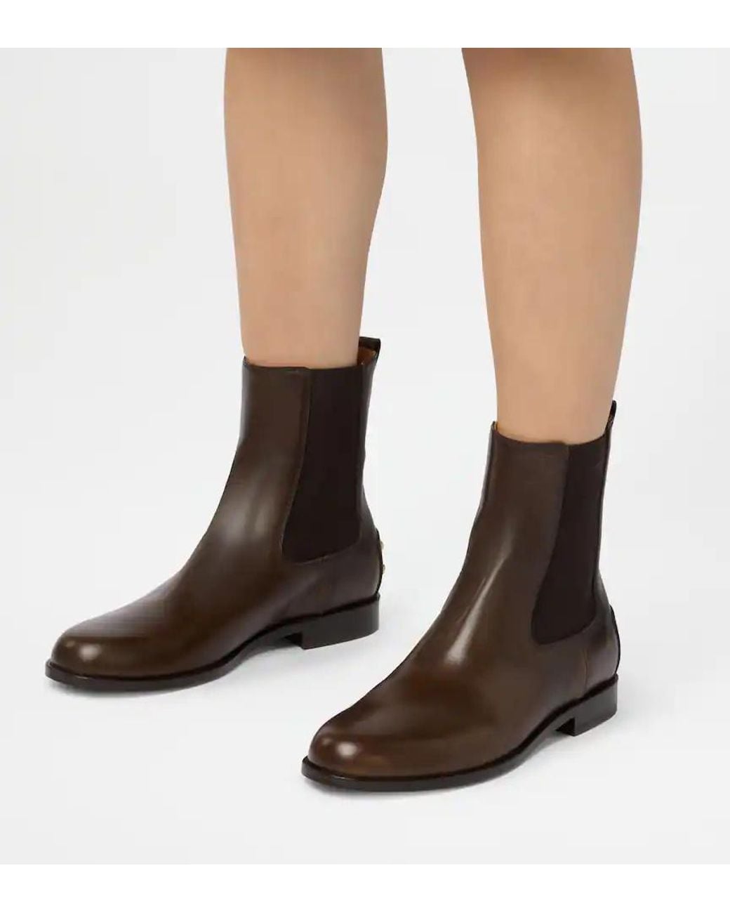 Tod's Brown Studded Chelsea Ankle Boots