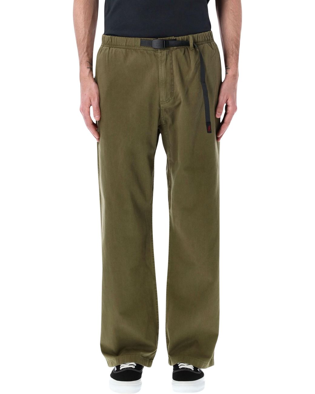 Gramicci Green Belted Loose-Fit Pants for men