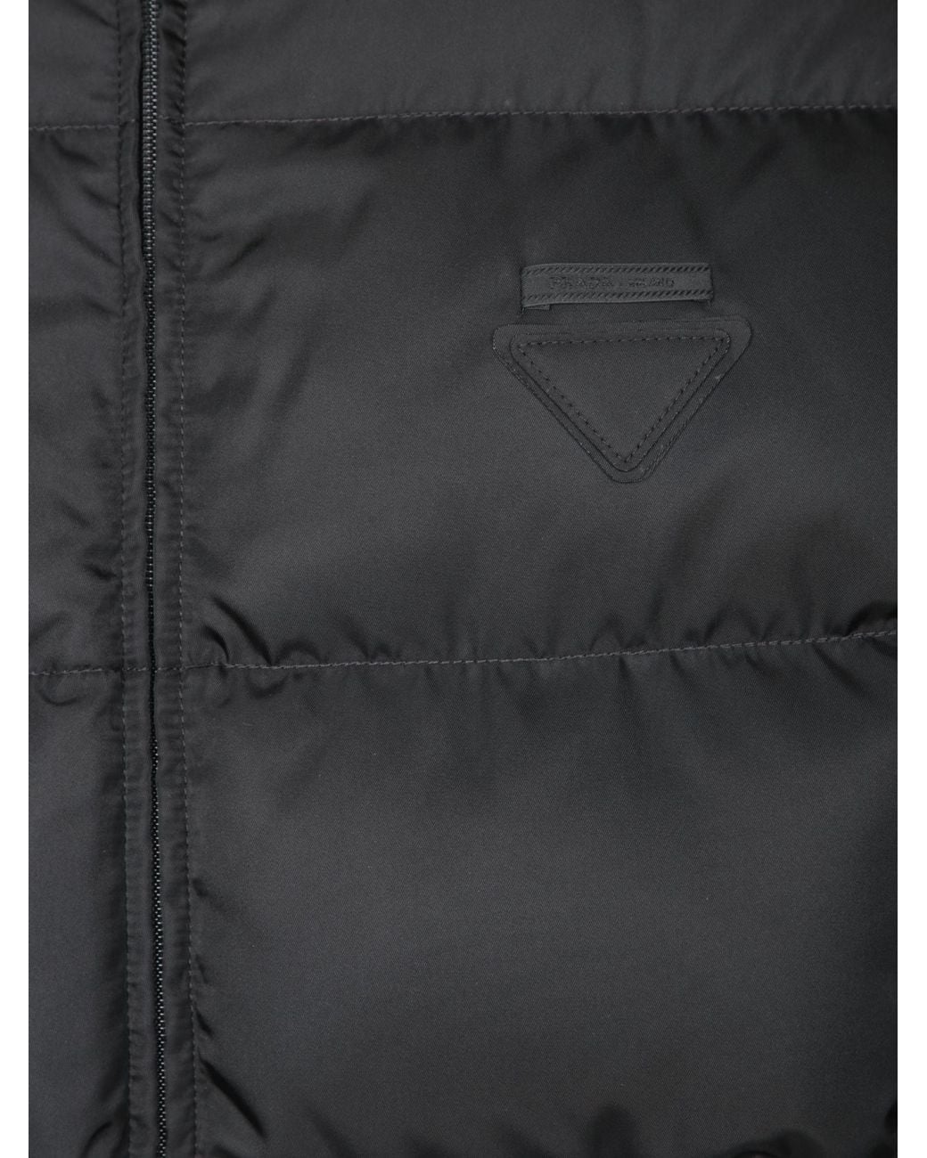 Prada Blue High Neck Zip-Up Quilted Jacket for men