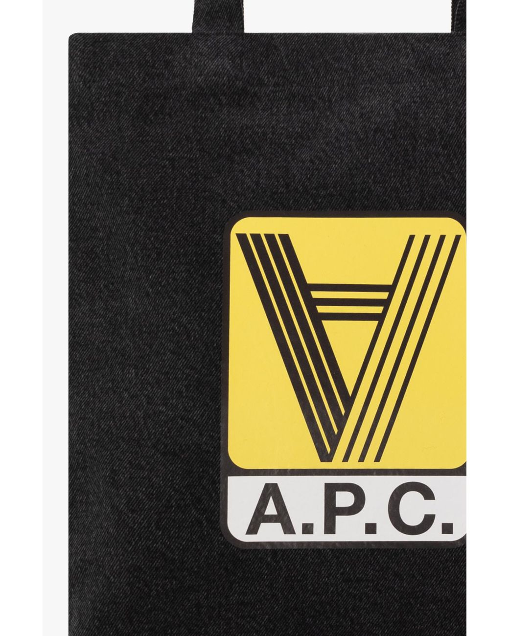 A.P.C. Black Lou Logo Printed Tote Bag for men