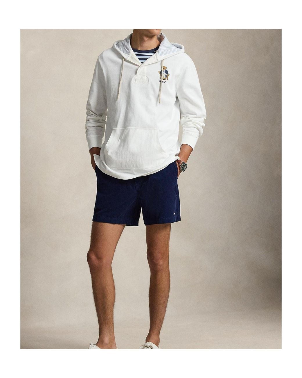 Polo Ralph Lauren Blue Minimalist Corduroy Shorts for men