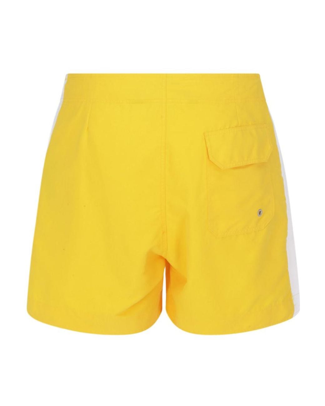 Palm Angels Yellow Striped Trim Swimming Shorts for men