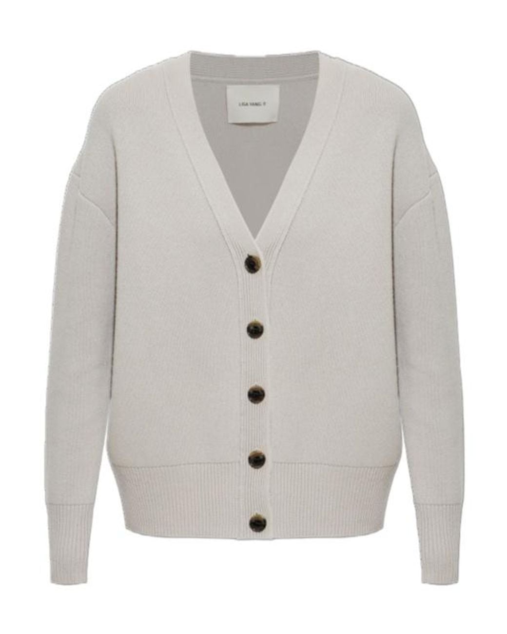 Lisa Yang Gray Amery V-Neck Cardigan