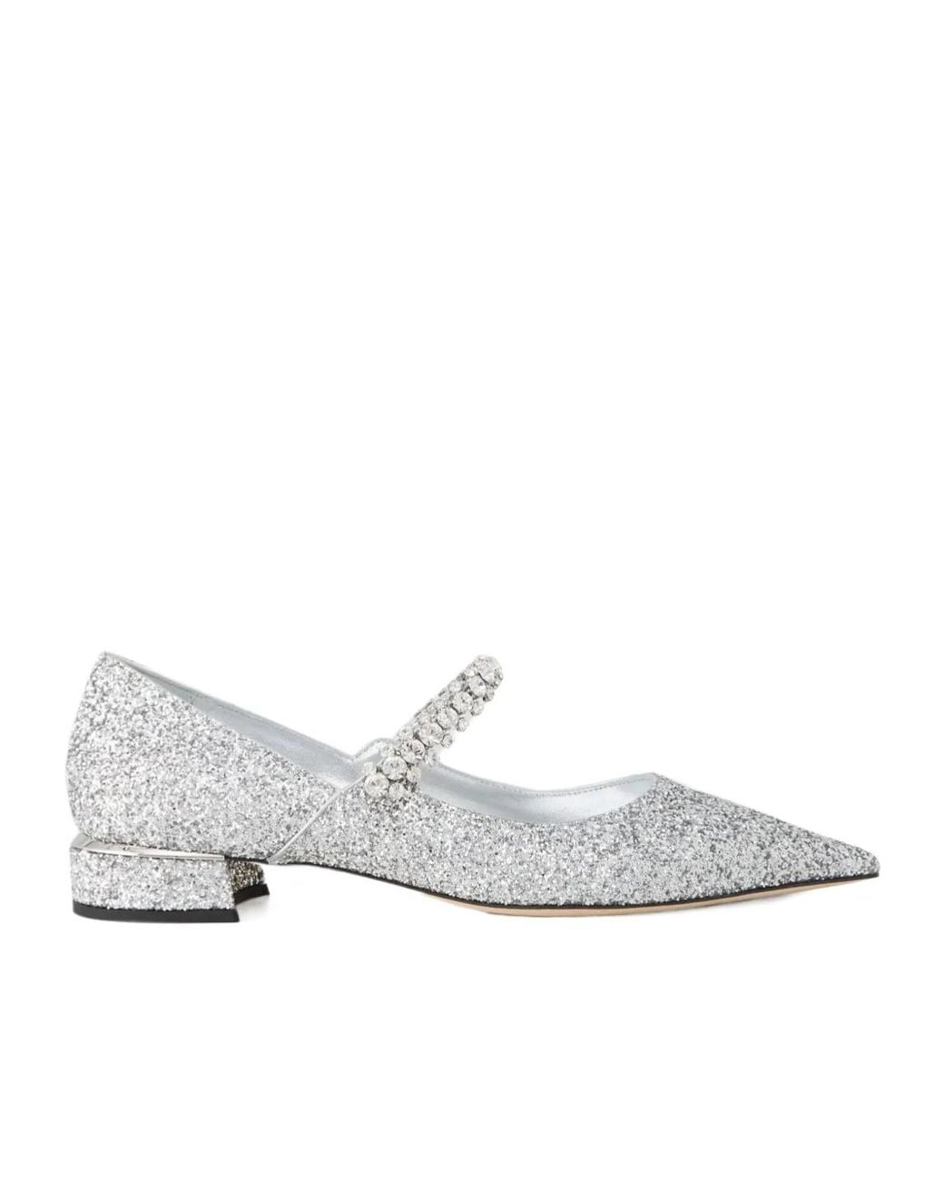 Jimmy Choo White 25Mm Bing Crystal-Embellished Pointed Pumps