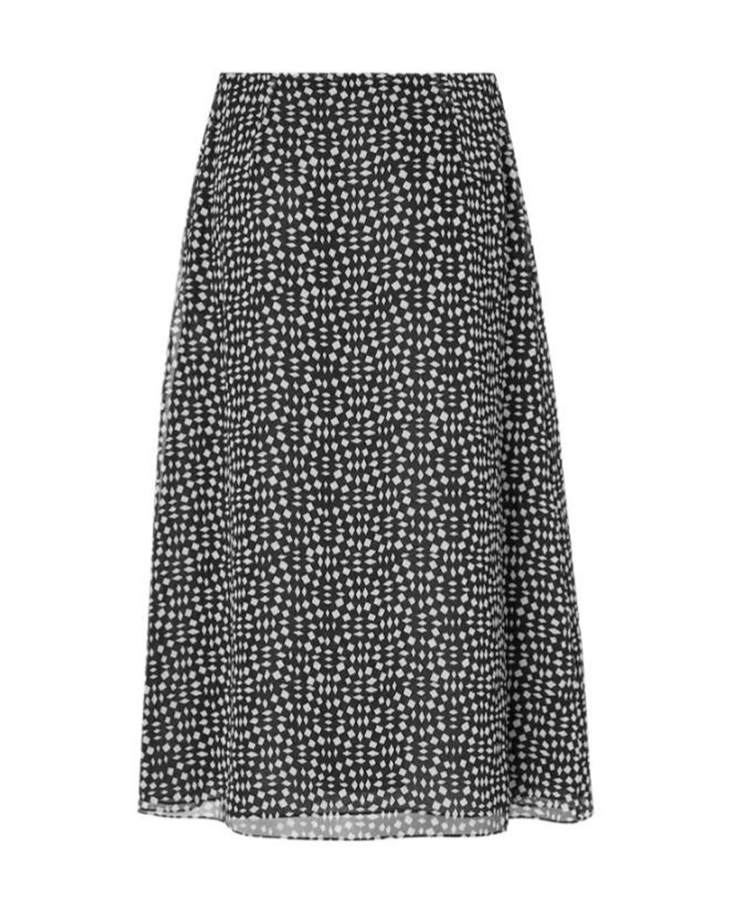 Fendi Gray And Printed Georgette Skirt