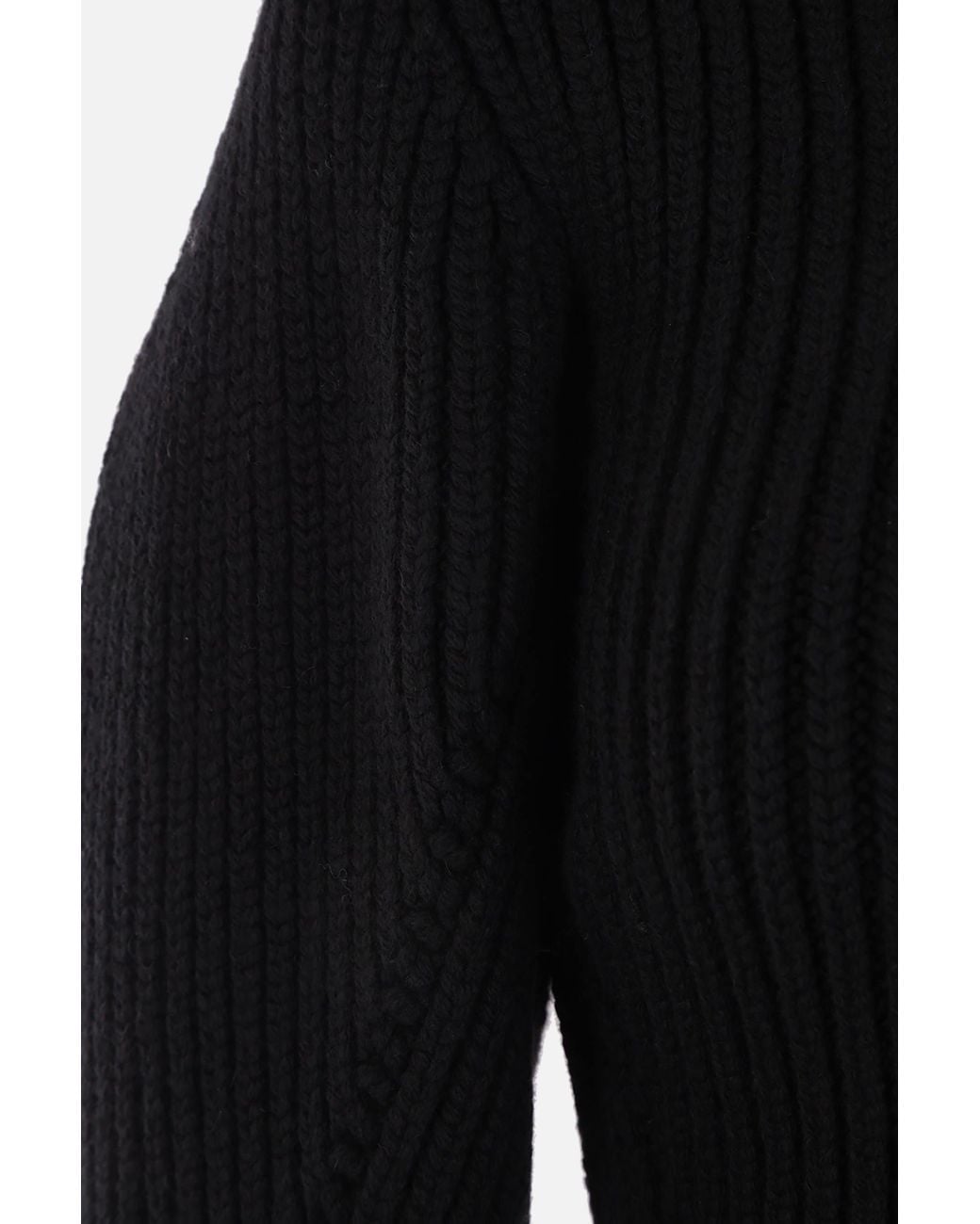 Alaïa Black Alaïa High Neck Drop Shoulder Jumper