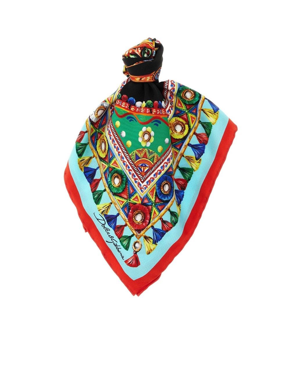 Dolce & Gabbana White Carretto Print Square Scarf