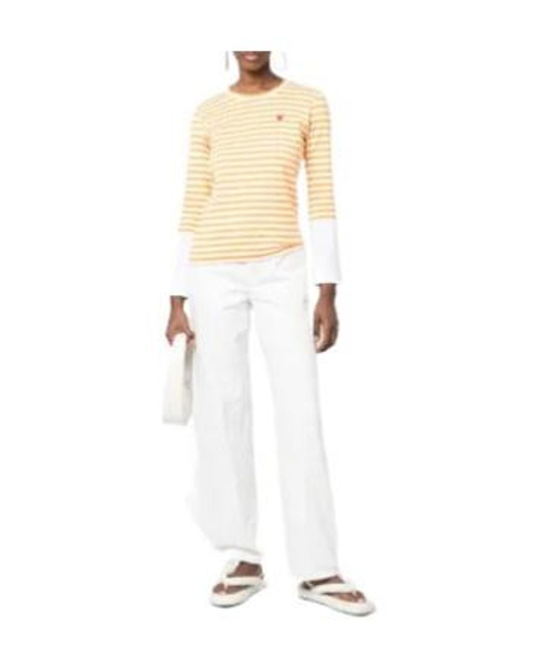 COMME DES GARÇONS PLAY Natural Striped Long-Sleeve T-Shirt