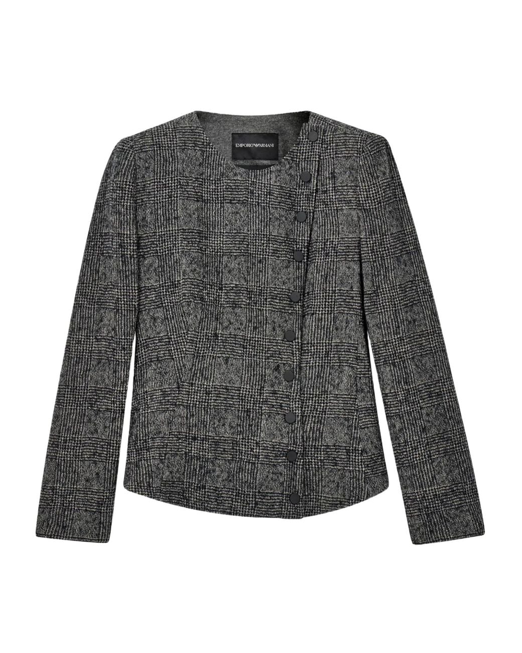 Emporio Armani Gray Prince Of Wales Check Button-Up Blazer