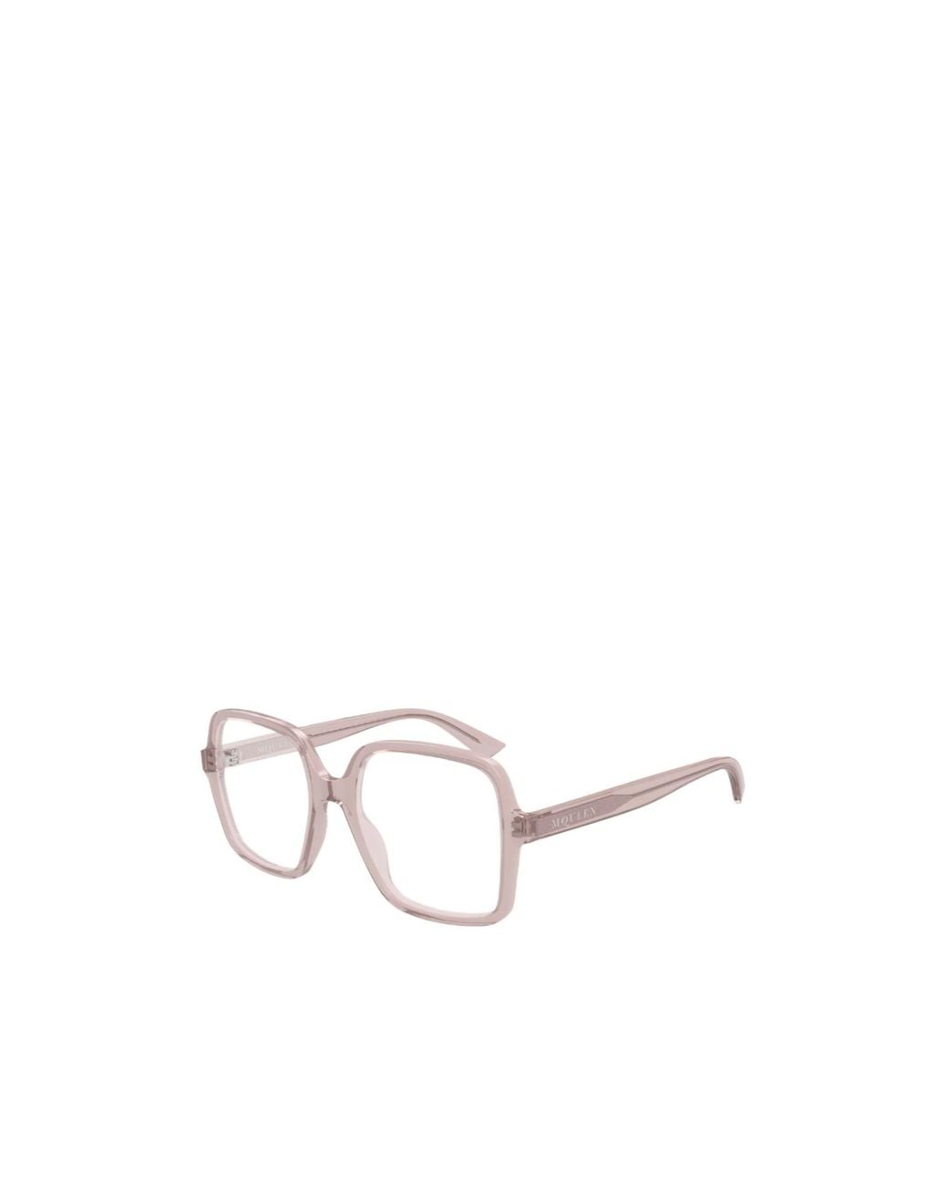 McQueen White Eyewear Oversized Square Frame Glasses