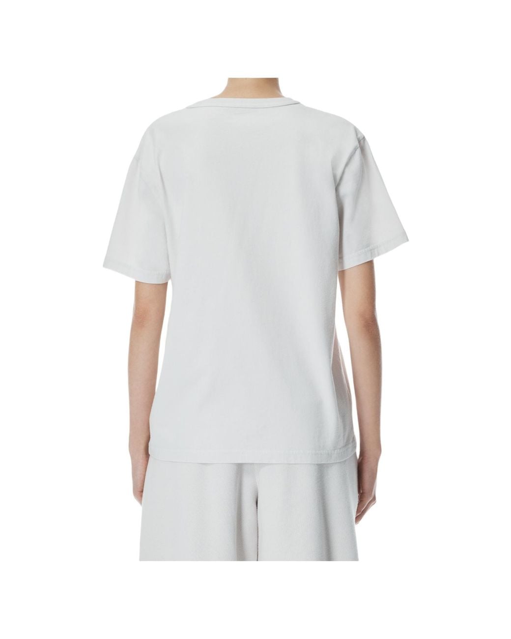T By Alexander Wang White Alexander Wang Distressed Logo Printed Dirty Effect T-Shirt