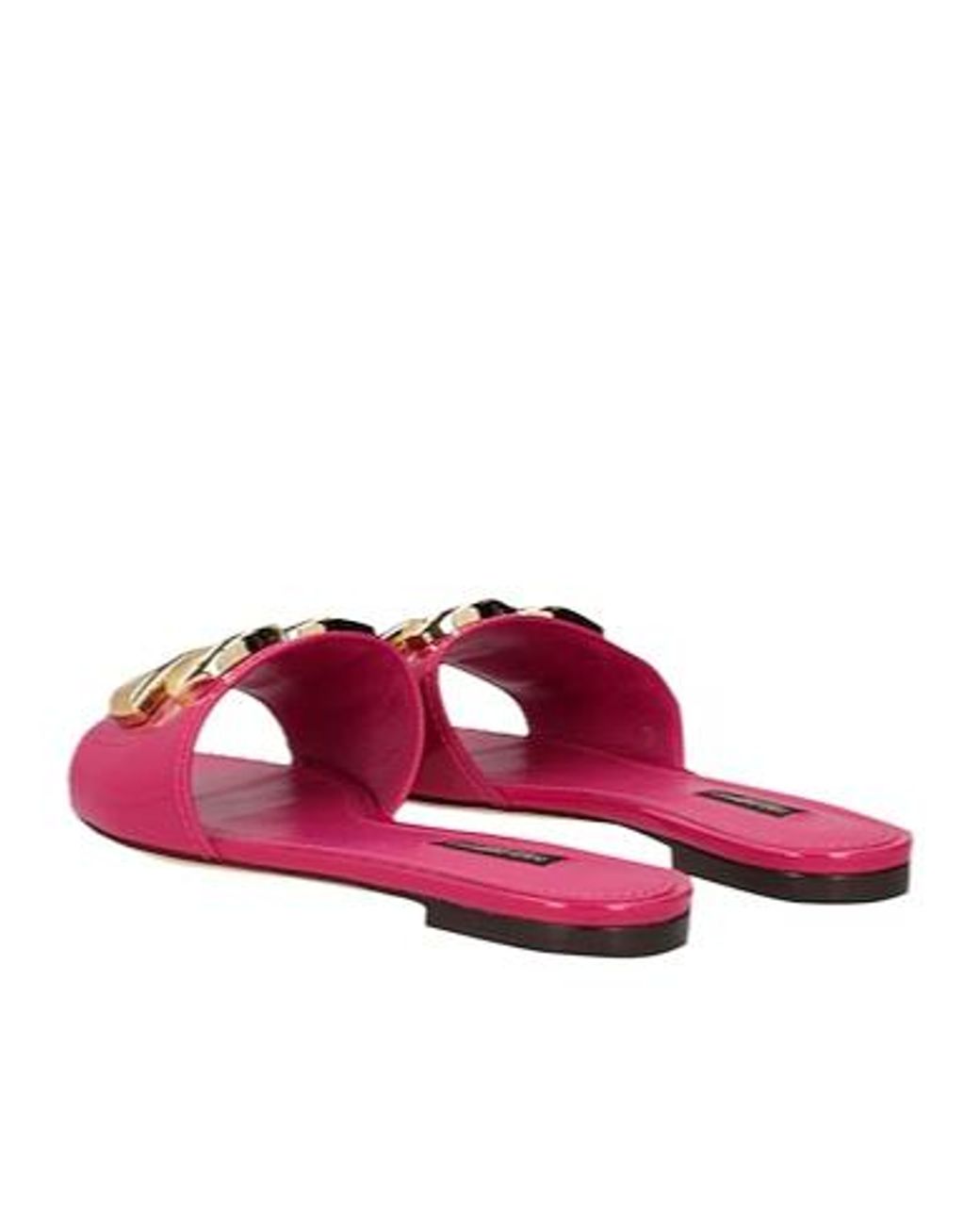 Dolce & Gabbana Pink Minimalist Slide Sandals