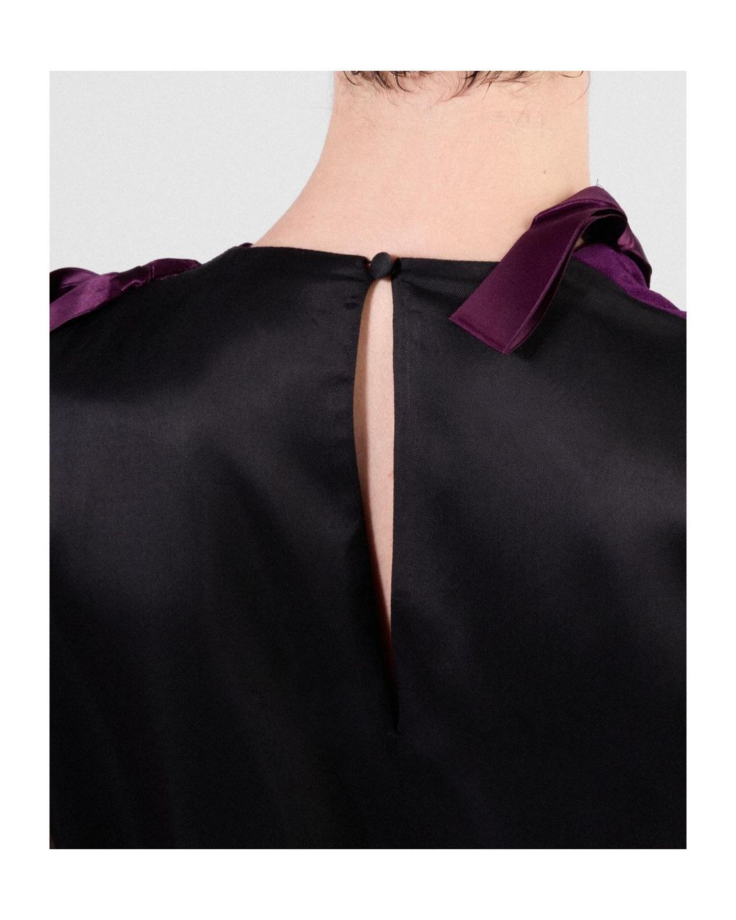 Prada Purple Bow Embellished Crewneck Dress