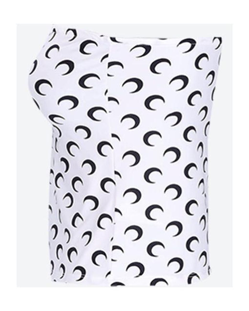MARINE SERRE White All-Over Moon Printed Bandeau Top