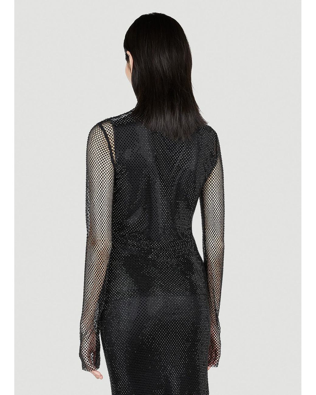 Sportmax Black High Neck Mesh Top
