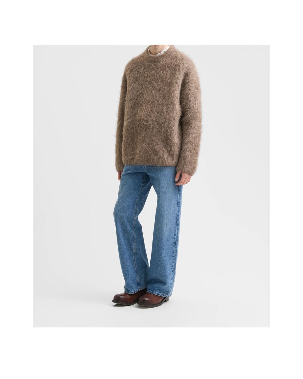 Séfr Brown Crew-Neck Long-Sleeve Knit Top for men
