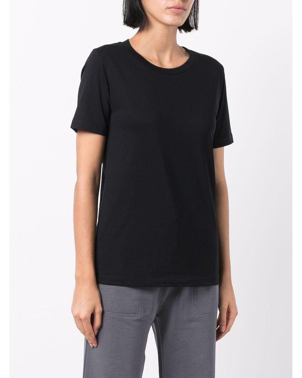 Emporio Armani Black Round-Neck Cotton T-Shirt