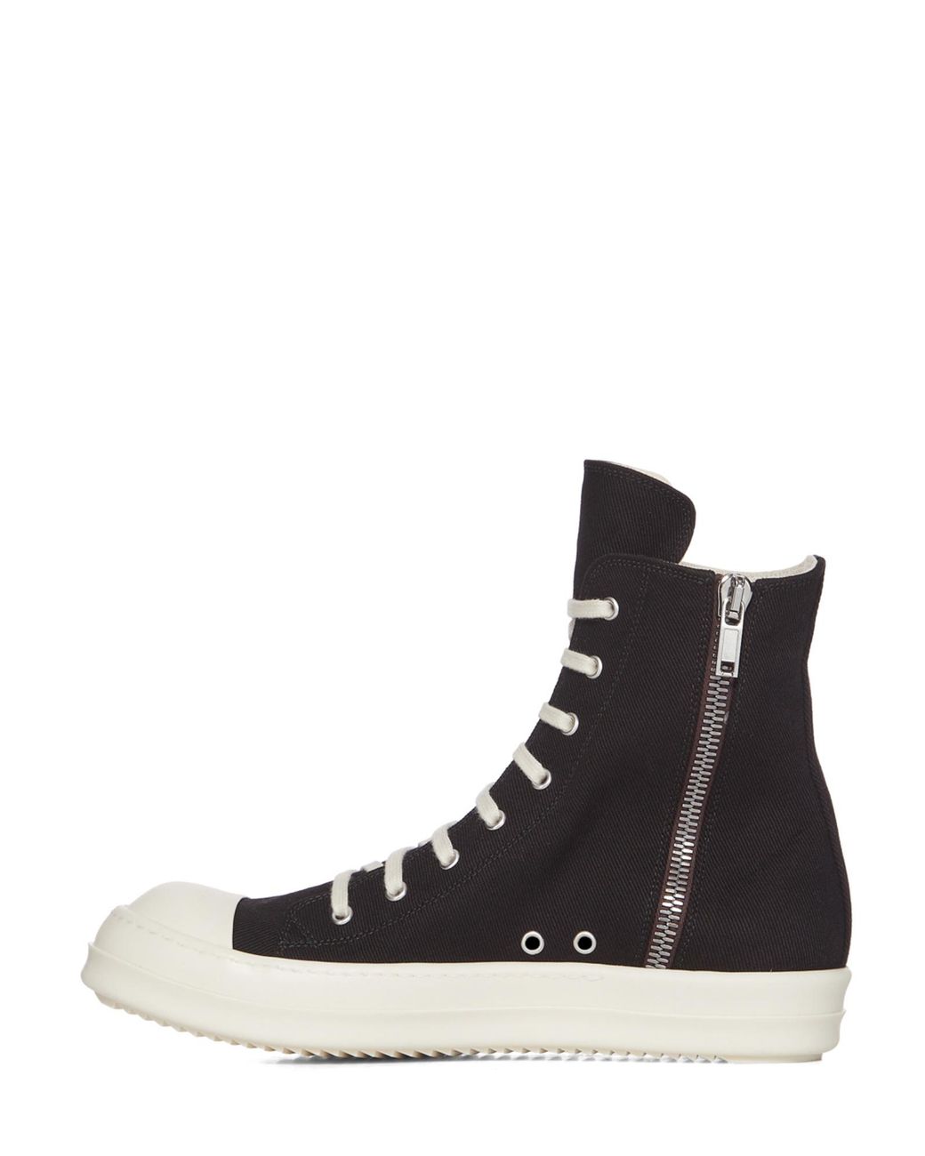 Rick Owens Black Denim Pentagram Sneaks for men