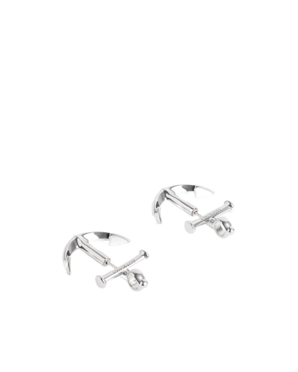 Balenciaga White Anchor Shaped Earrings