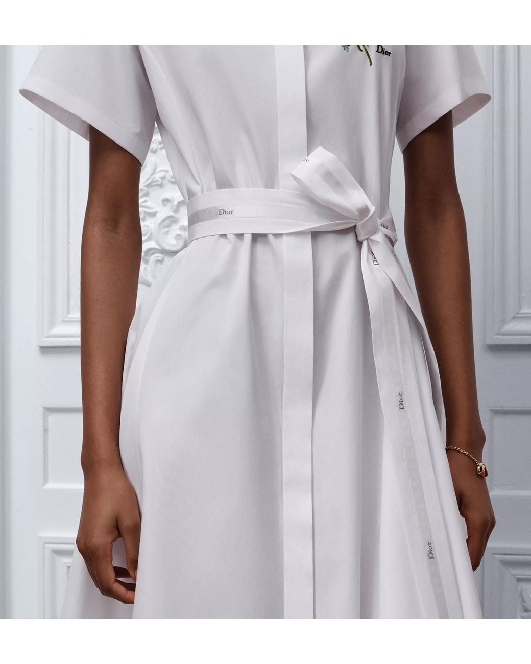 Dior Gray Short-Sleeved Dress
