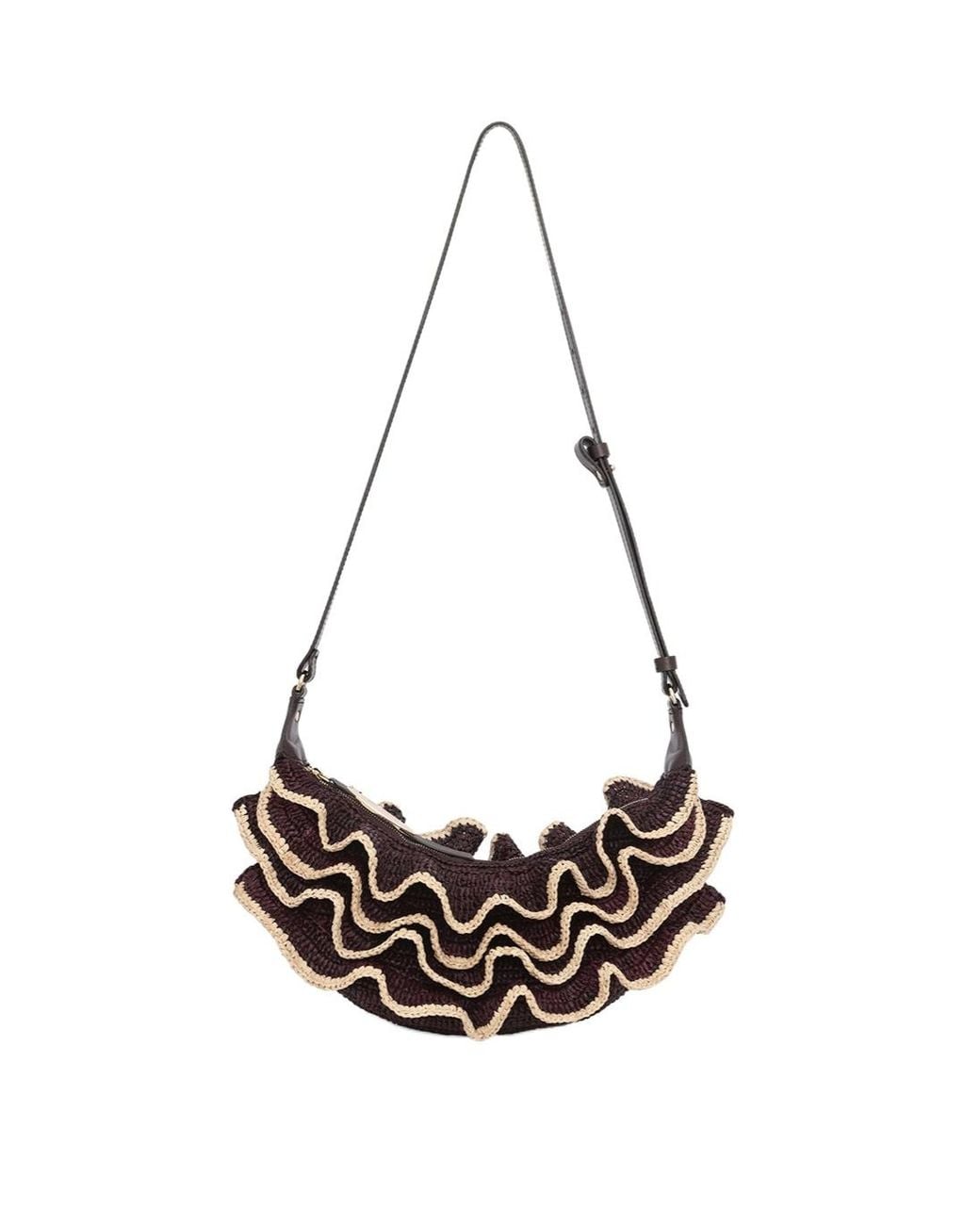 Zimmermann White Goldentime Ruffle Shoulder Bag