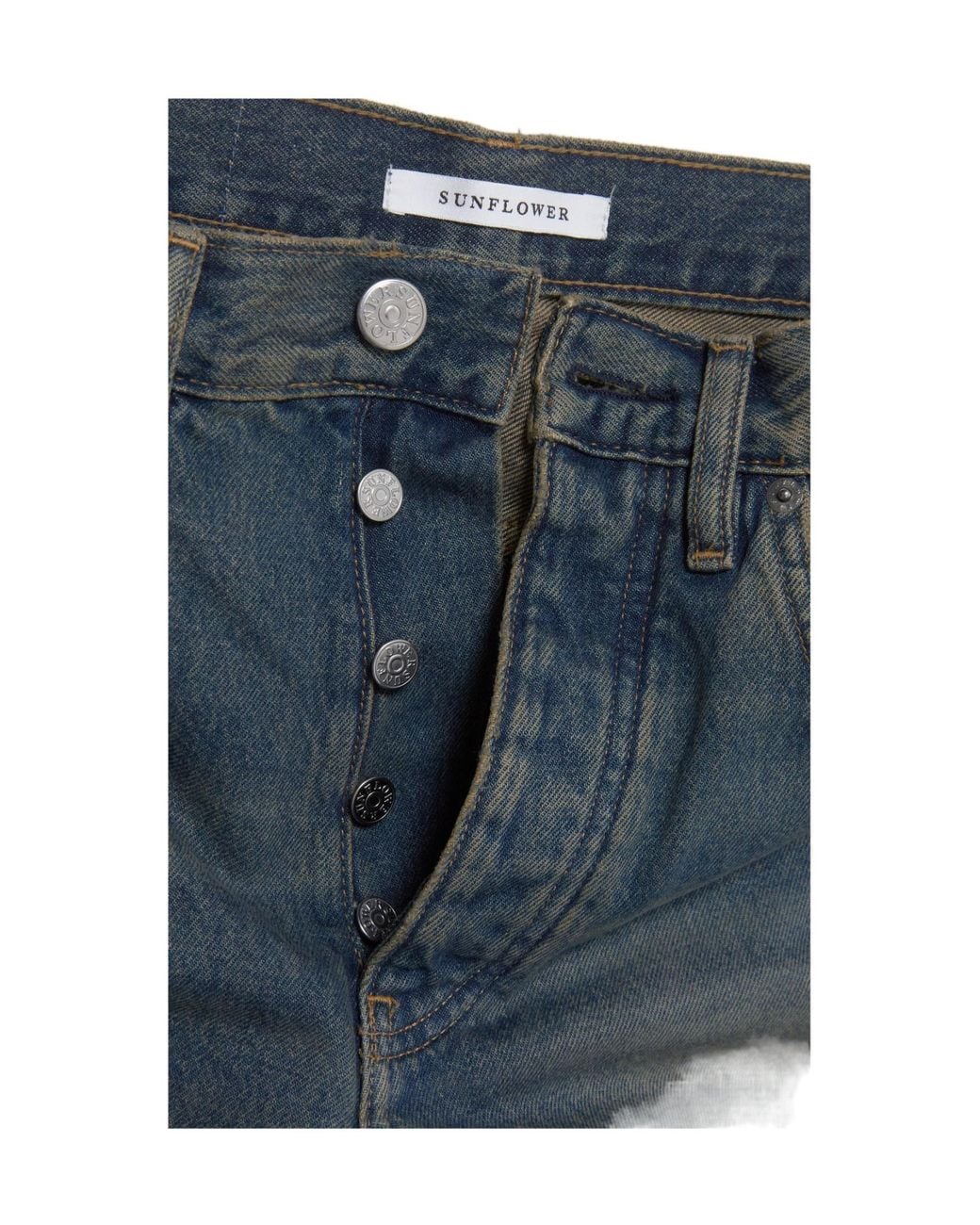 sunflower Blue Logo Patch Straight-Leg Jeans for men
