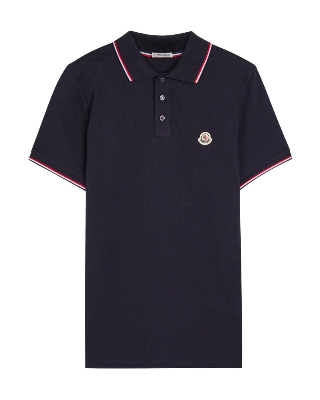 Moncler Blue Short-Sleeved Polo Shirt for men