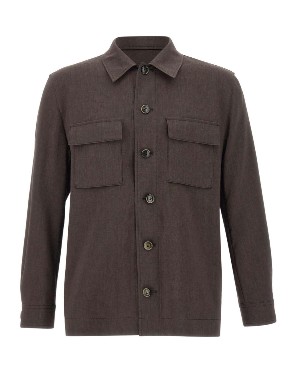 Boss Brown Boss Button-Up Relaxed-Fit Overshirt for men
