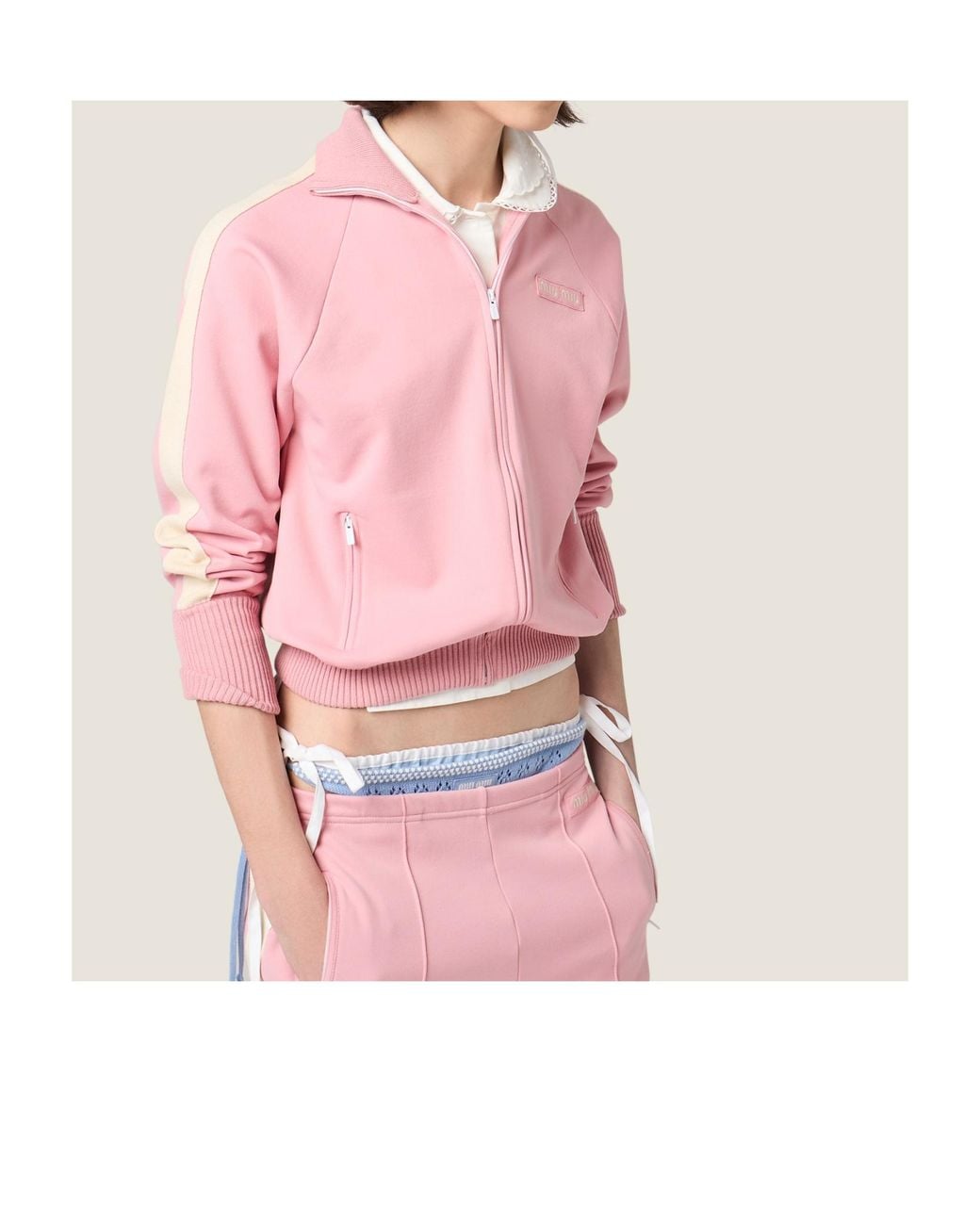 Miu Miu Pink Technical Fabric Jacket