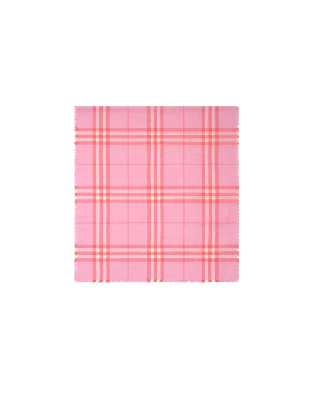 Burberry Pink Check Fringed Scarf