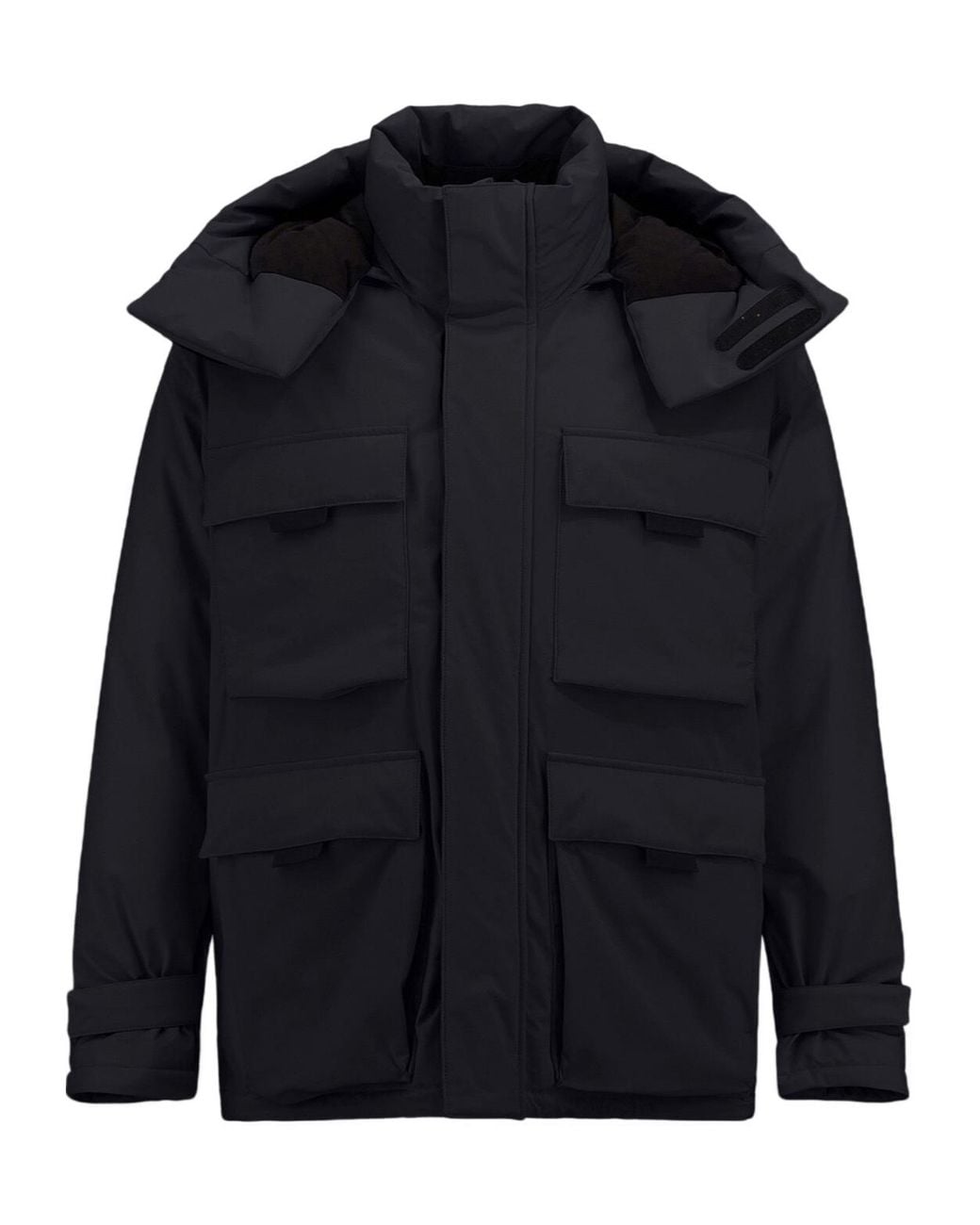 Herno Black Laminar Hooded Padded Down Jacket for men