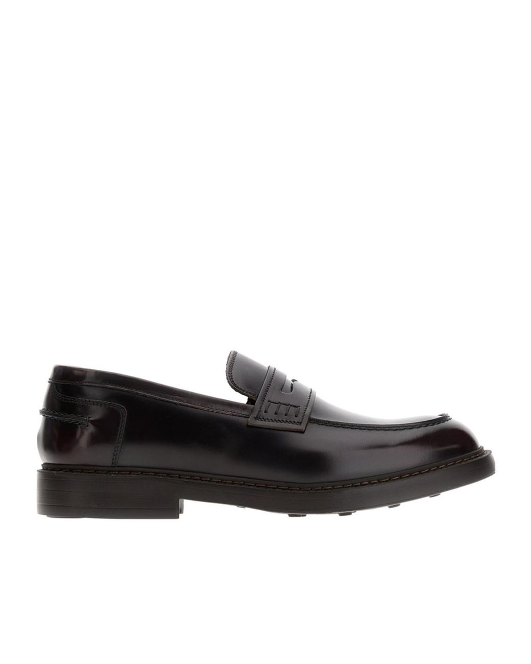 Doucal's Black High-Shine Slip-On Loafers for men