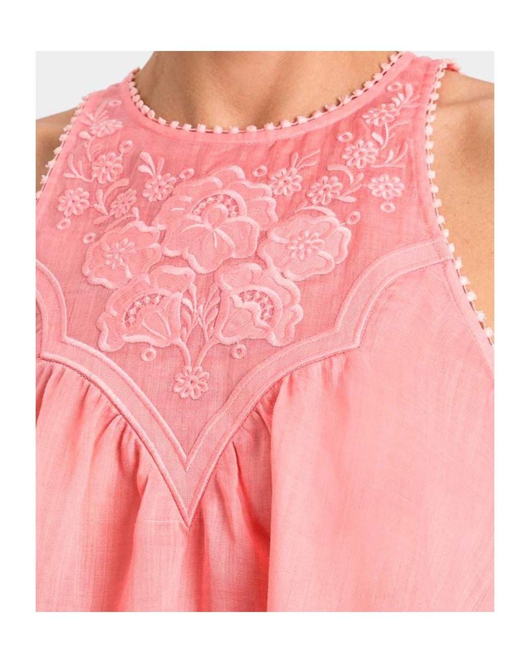 Twinset Pink Embroidered Pattern Top