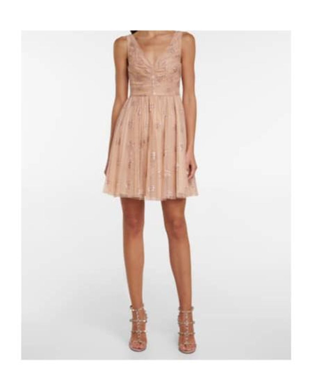 RED Valentino Pink Glitter Tulle Minidress