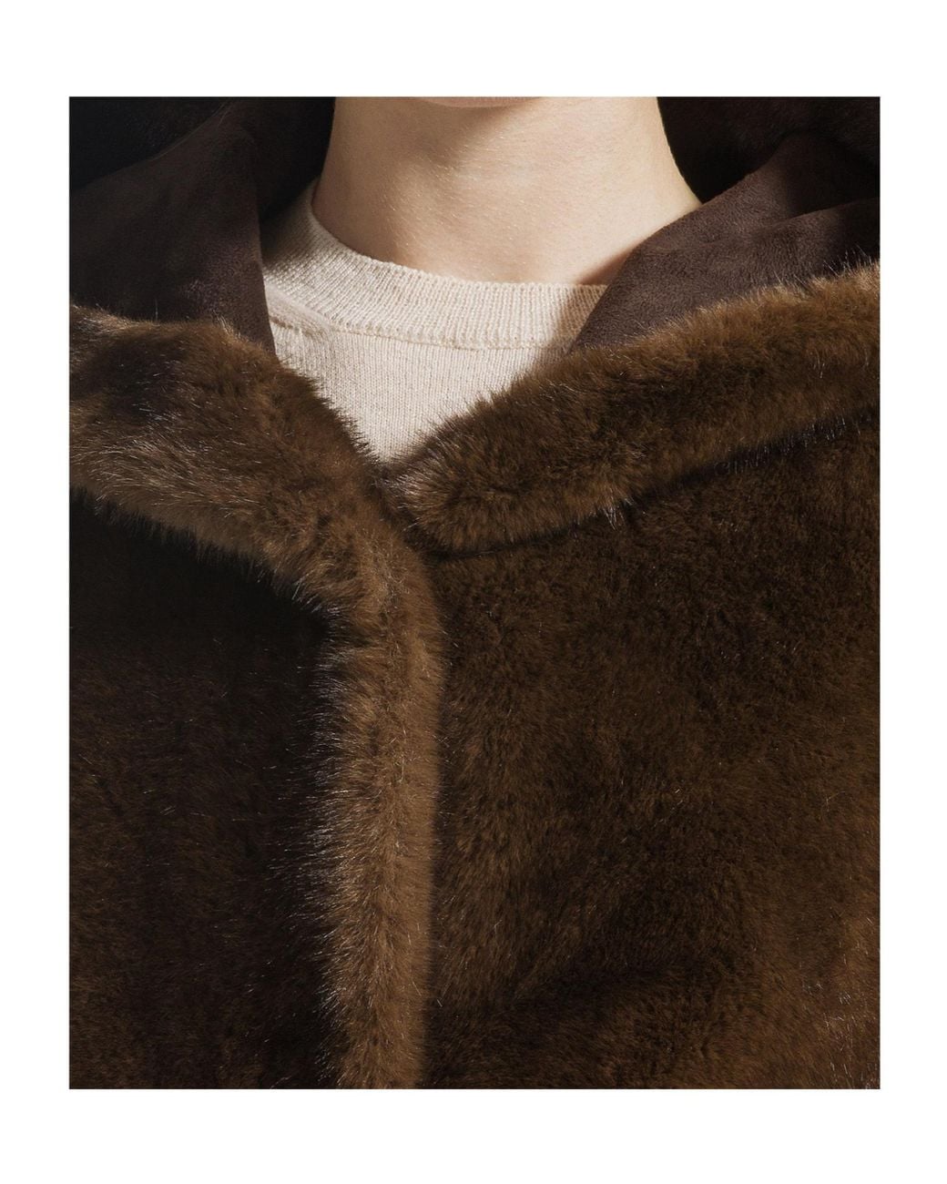Seventy Brown Faux-Fur Hooded Coat