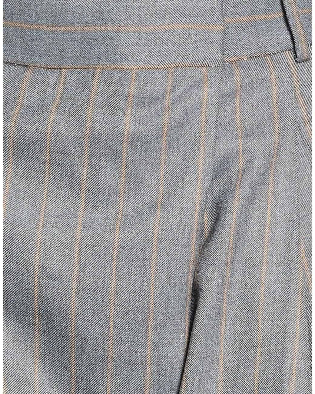 Ganni Gray Wide Striped Straight-Leg Trousers