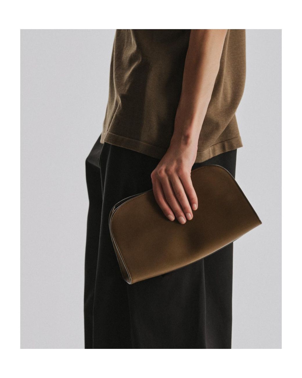 The Row Brown Peggy Clutch