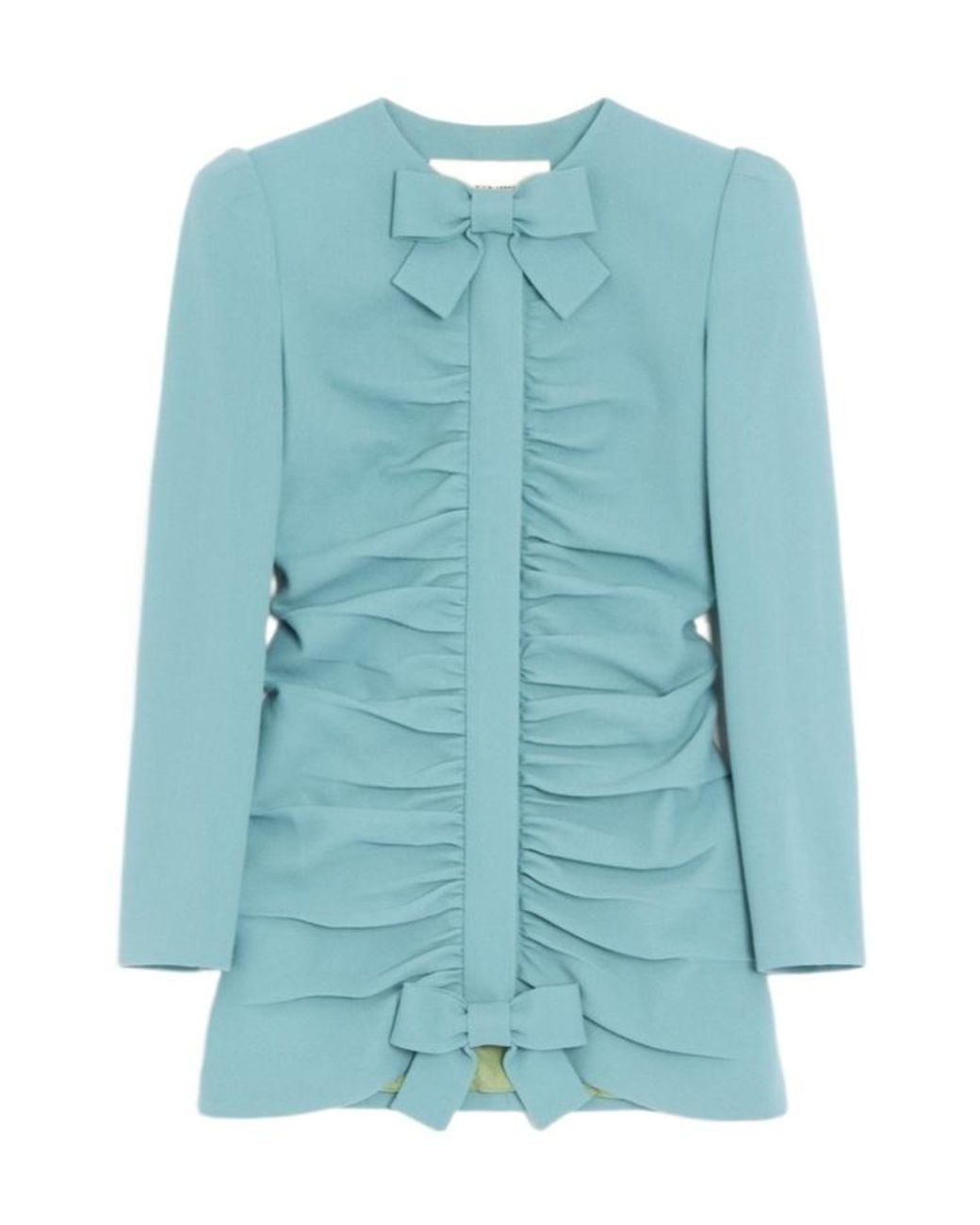 Valentino Blue Bow Detailed Ruched Jacket