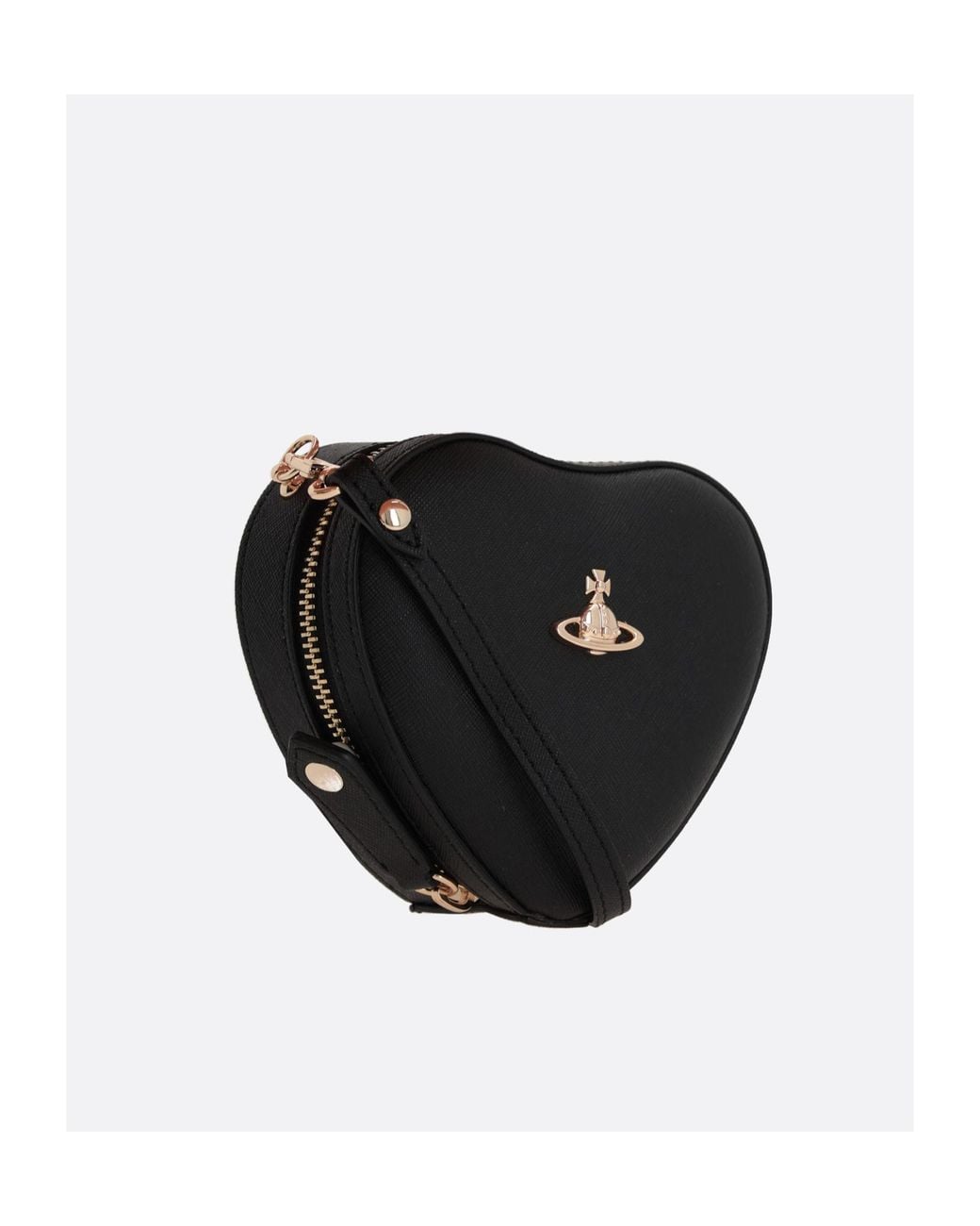 Vivienne Westwood Black Orb Plaque Heart Shape Crossbody Bag for men