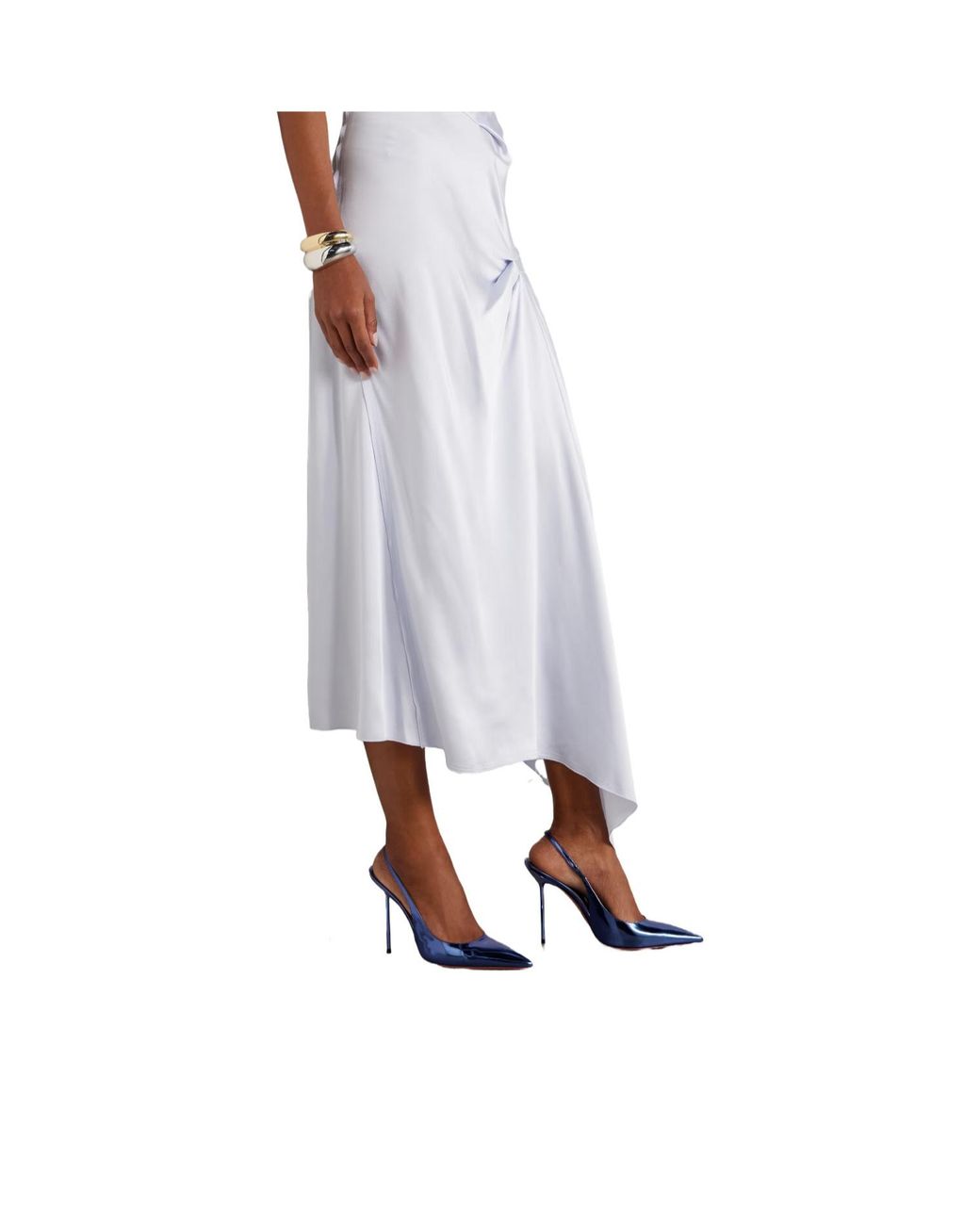 Paris Texas Blue Mirrored Leather Slingback Pumps
