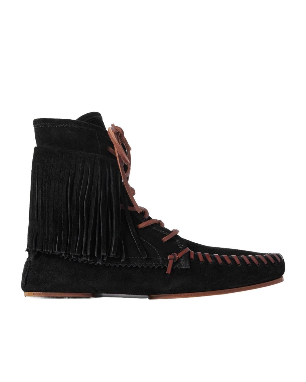 Paris Texas Black Fringed Suede Ankle Boots