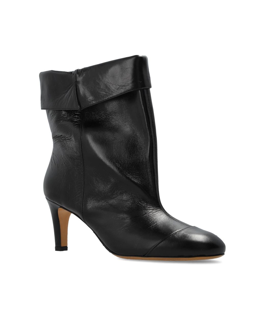 Isabel Marant Black Eldra Fold-Over Ankle Boots