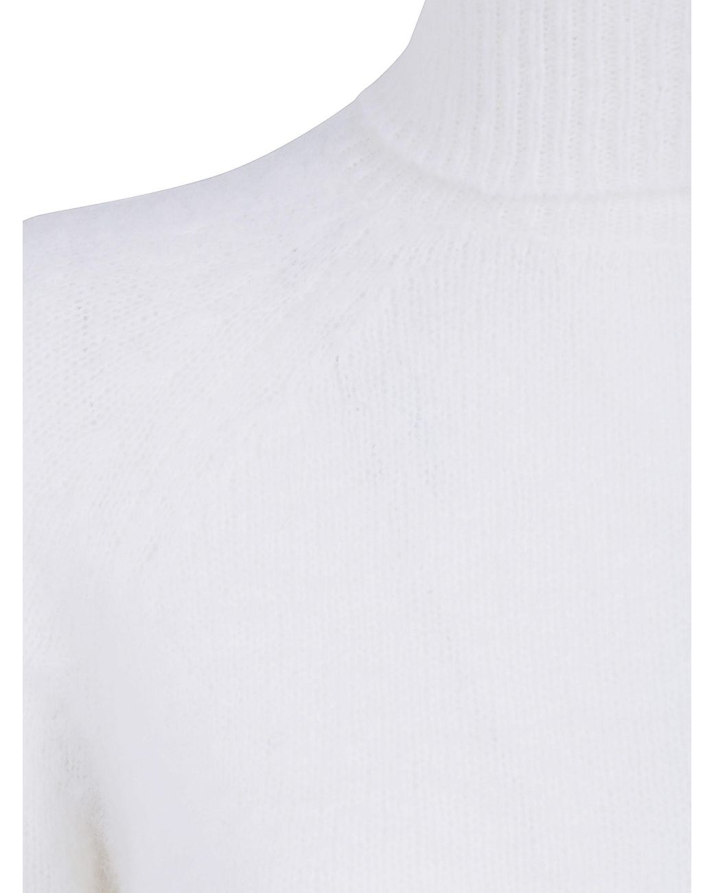 Baserange White Base Ribbed Turtleneck Knitted Sweater