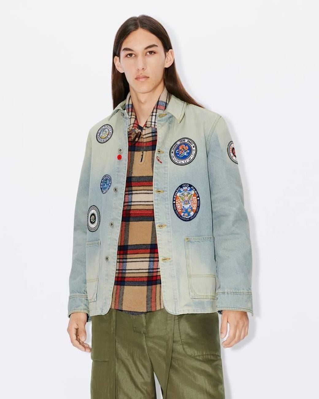 KENZO Blue Travel Denim Jacket for men