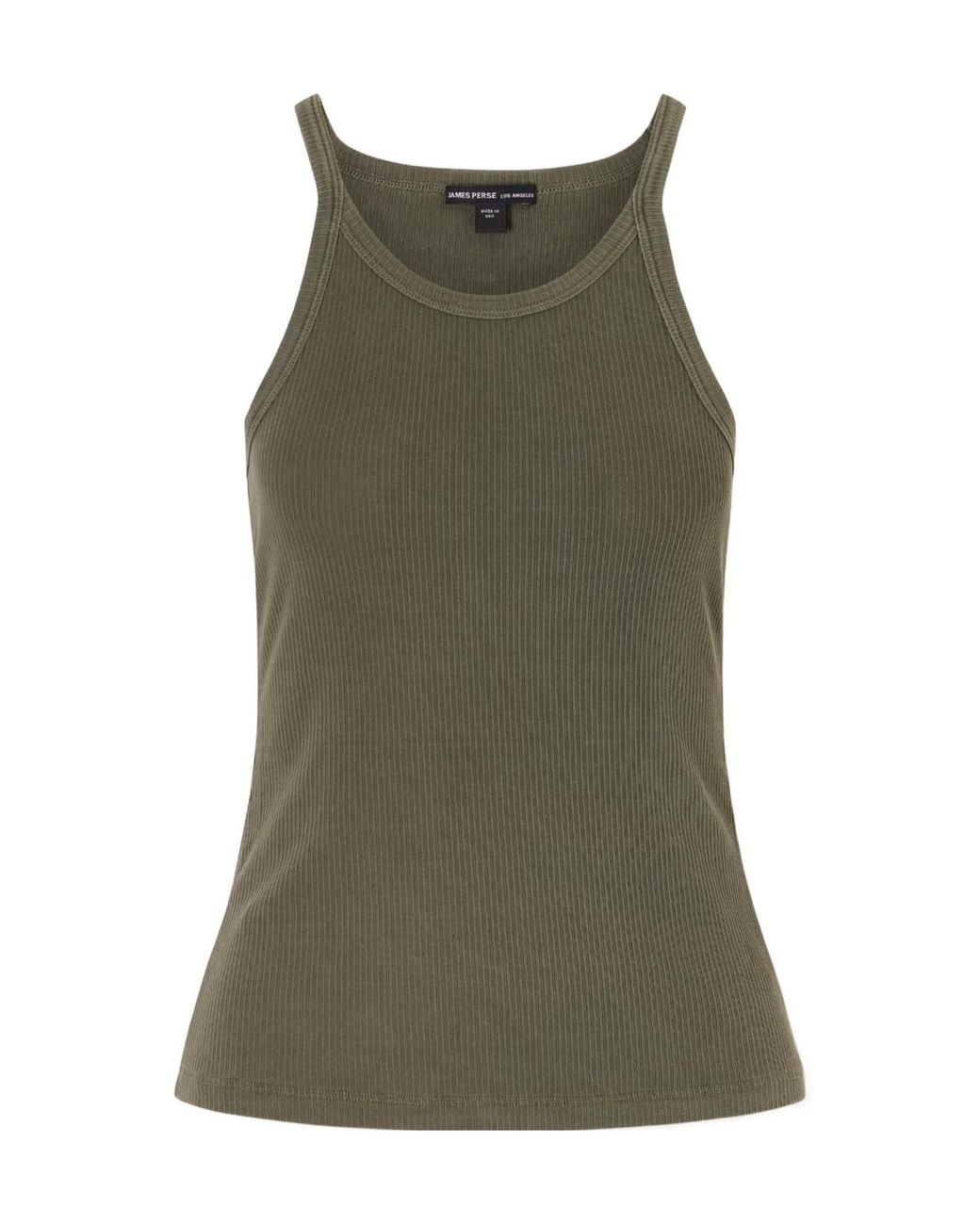 James Perse Green Ribbed Supima Cotton-Blend Tank
