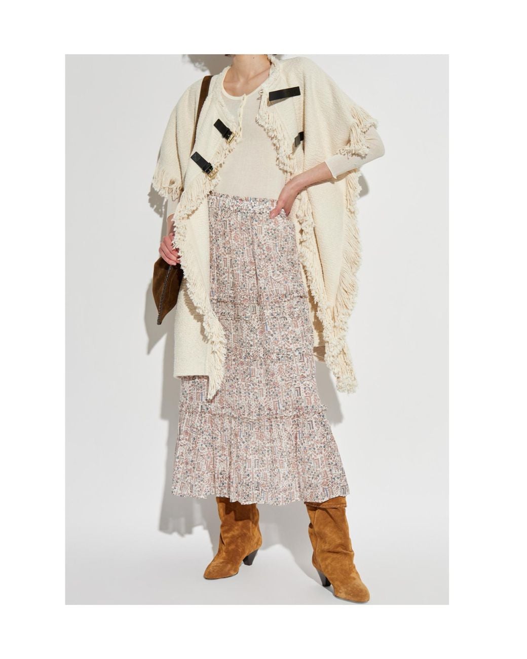 Isabel Marant White Fringed Buckled Sleeveless Jacket
