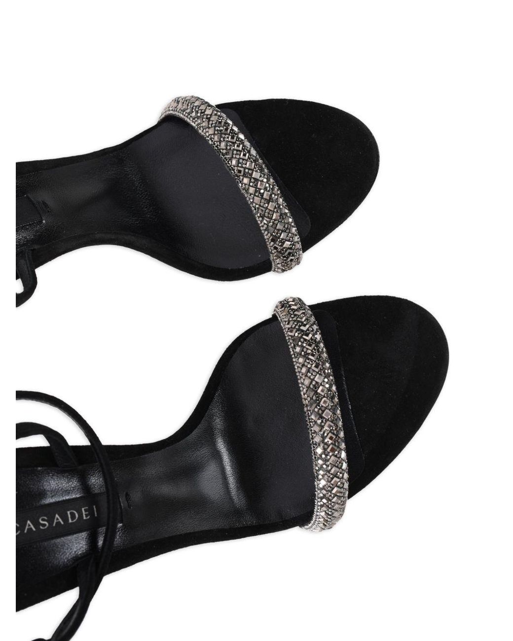 Casadei Black 100Mm Blade Stratosphere Sandals