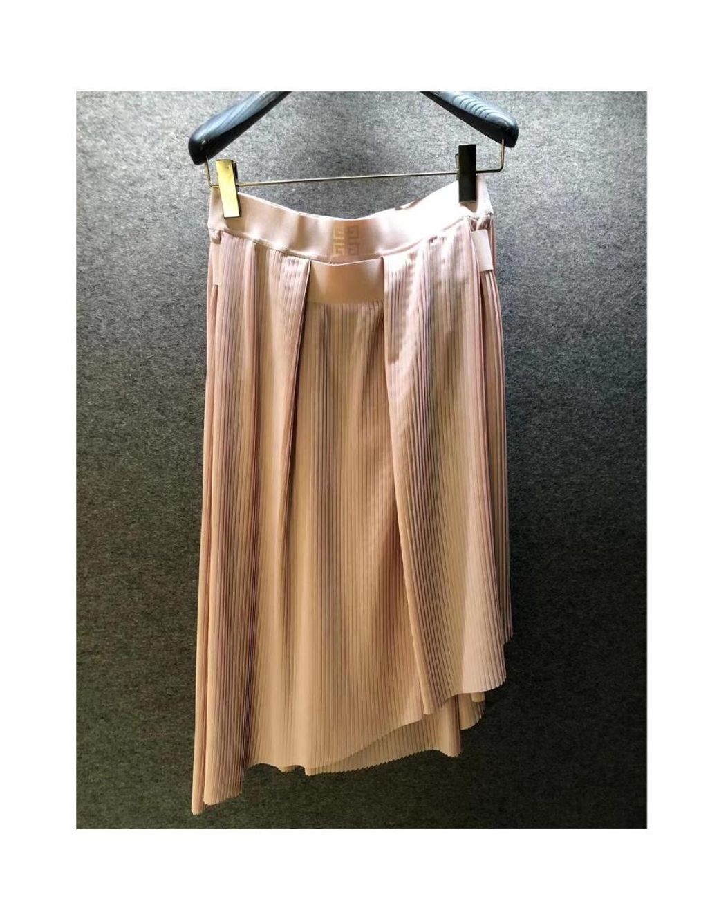 Givenchy Pink Asymmetrical Pleated Skirt