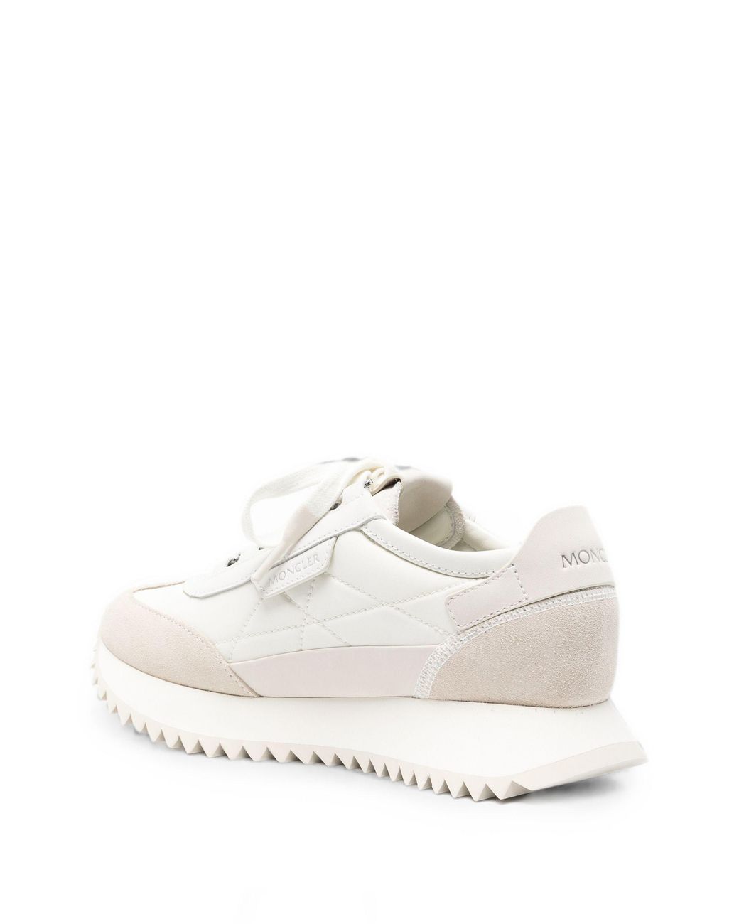 Moncler White Pacey2 Suede & Nubuck Sneakers